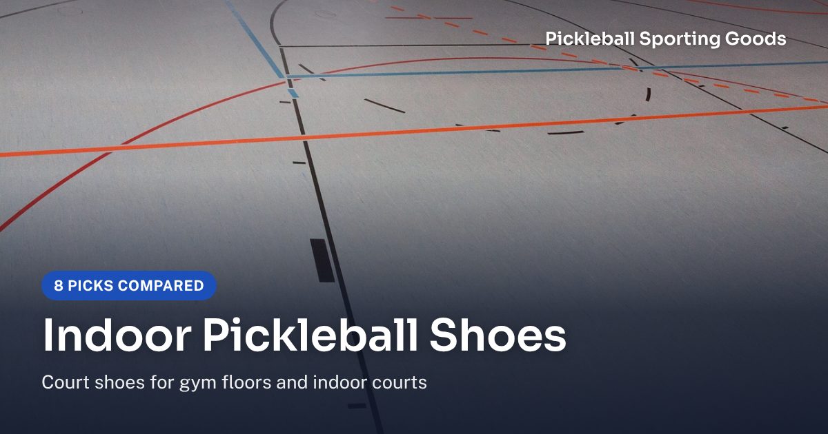 Indoor pickleball shoes: a sports hall floor with court lines
