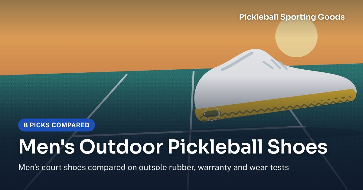 Illustration of a men's court shoe on an outdoor hard court, its outsole heel worn