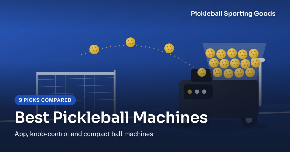 Best pickleball machines: illustration of a ball machine sending balls over a net
