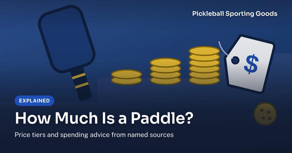 Card art: a paddle, three rising coin stacks and a price tag