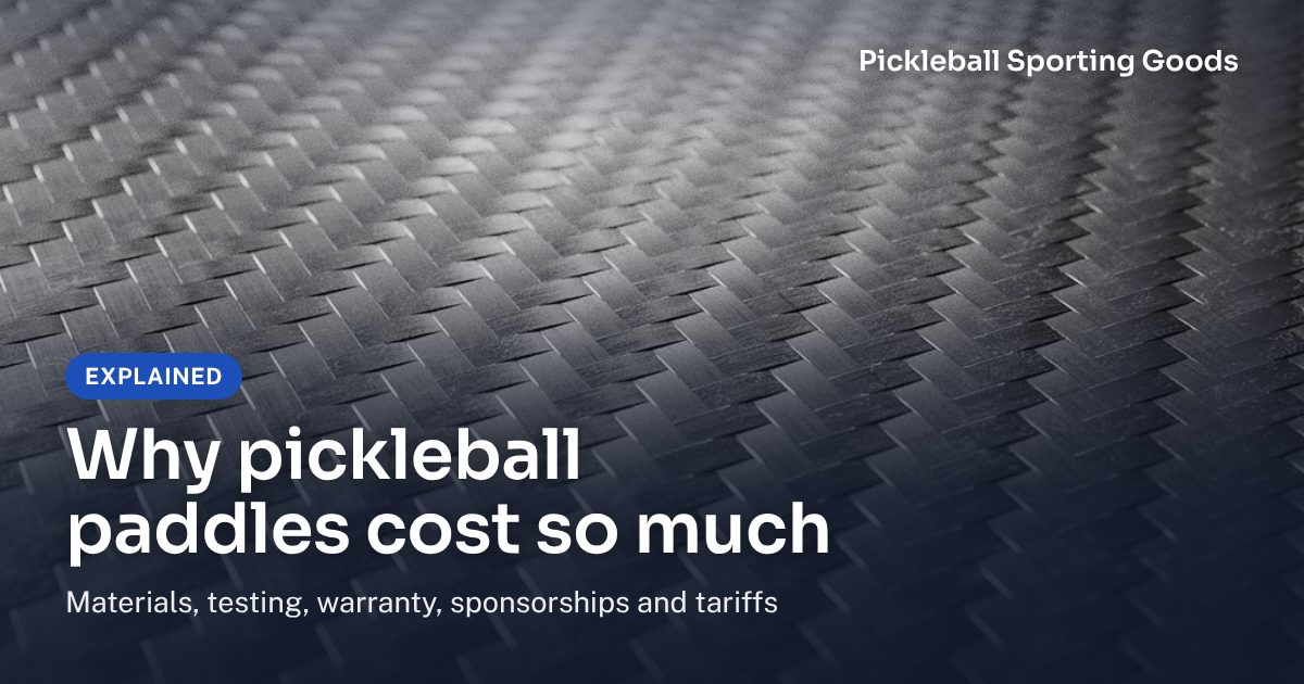 Close-up of woven carbon fiber with the title Why pickleball paddles cost so much